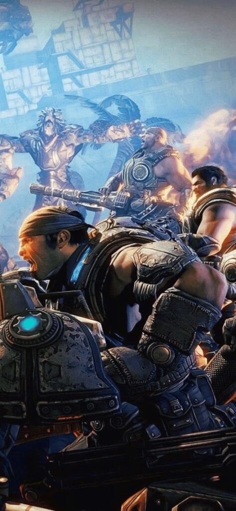 Intense Battle Scenes Unleashed - From the Virtual Universe of Gears Of War 5 Wallpaper
