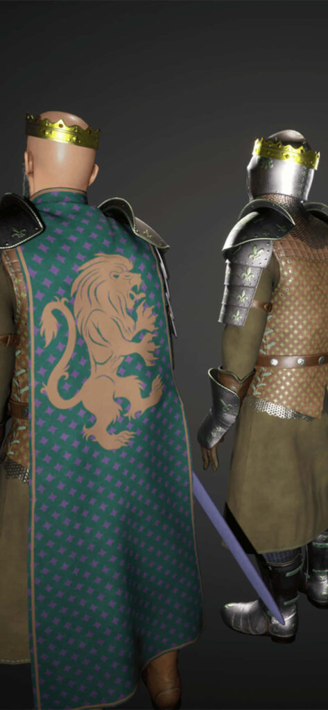 Medieval warriors in noble crest tabard and plate armor - Mordhau-inspired scene Wallpaper