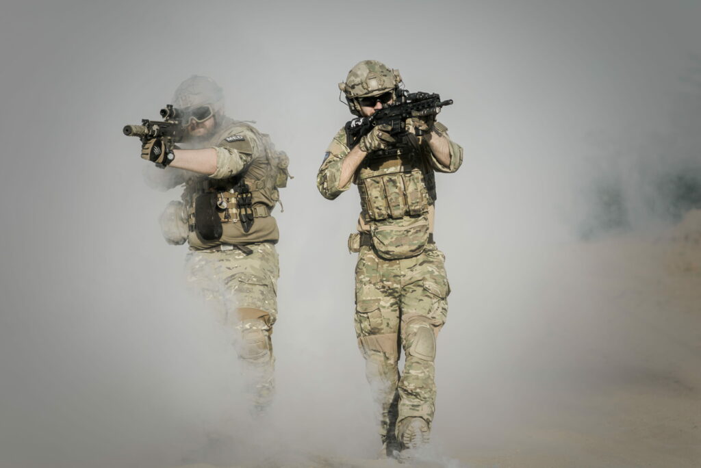 Desert Warriors: A Powerful Display of Military Might Wallpaper