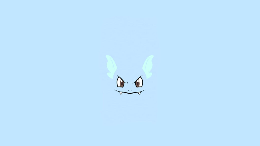 Minimalist Wartortle Wallpaper on Light Blue Background