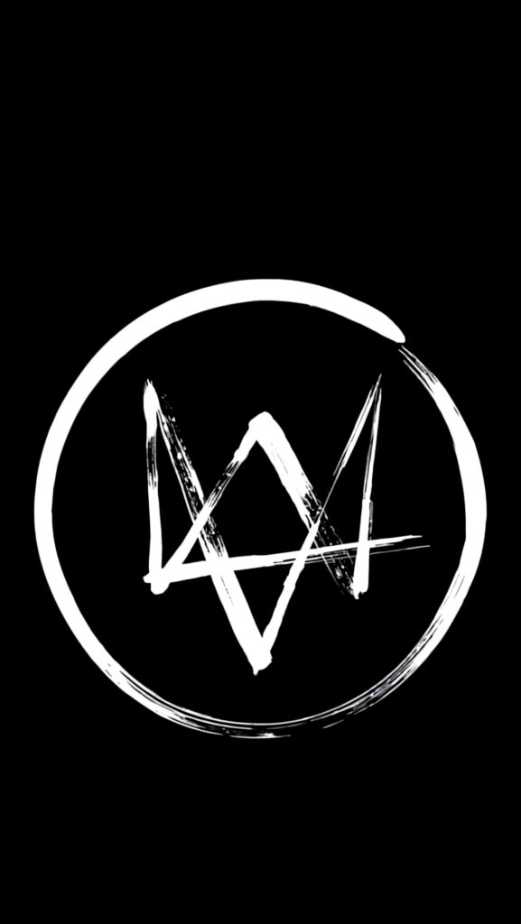 Watch Dogs Wallpaper: Black Background with Abstract White Logo