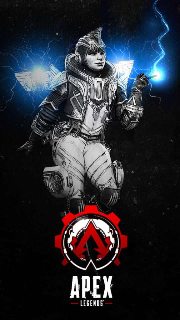 Wattson from Apex Legends with blue lightning crackling from fingertips dark dynamic wallpaper