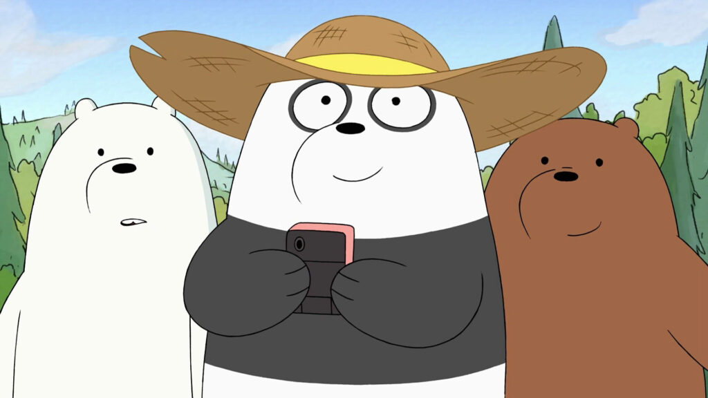 We Bare Bears: Chill Adventures in the Mountain Backdrop Wallpaper