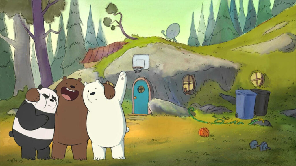 The Cozy Cave Crew: We Bare Bears Wallpaper featuring Pan-pan, Grizz and Ice