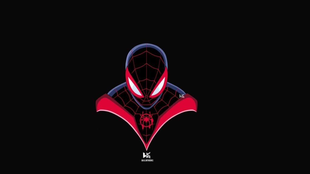 The Dark and Daring Spider-Man: Miles Morales Strikes in a Striking Artistic Depiction Wallpaper