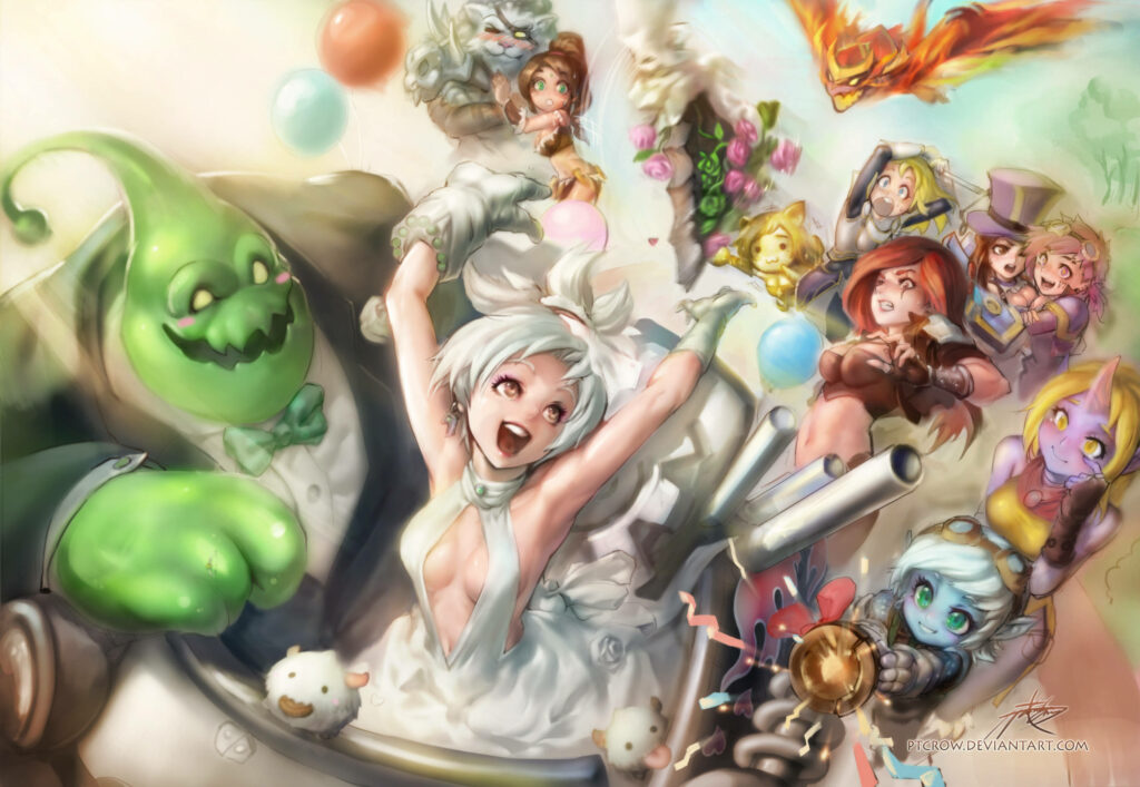 A Beautiful Bride: A League of Legends Hero Embraces the Wedding Aesthetic Wallpaper