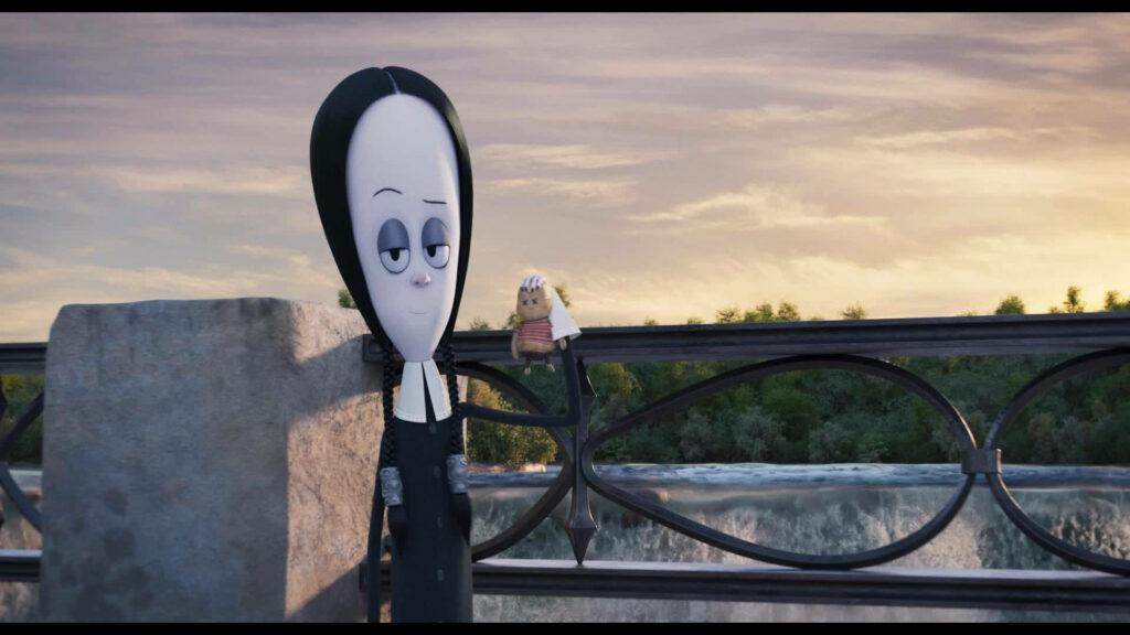 Wednesday Addams Wallpaper: Scenic Sunset Bridge Background