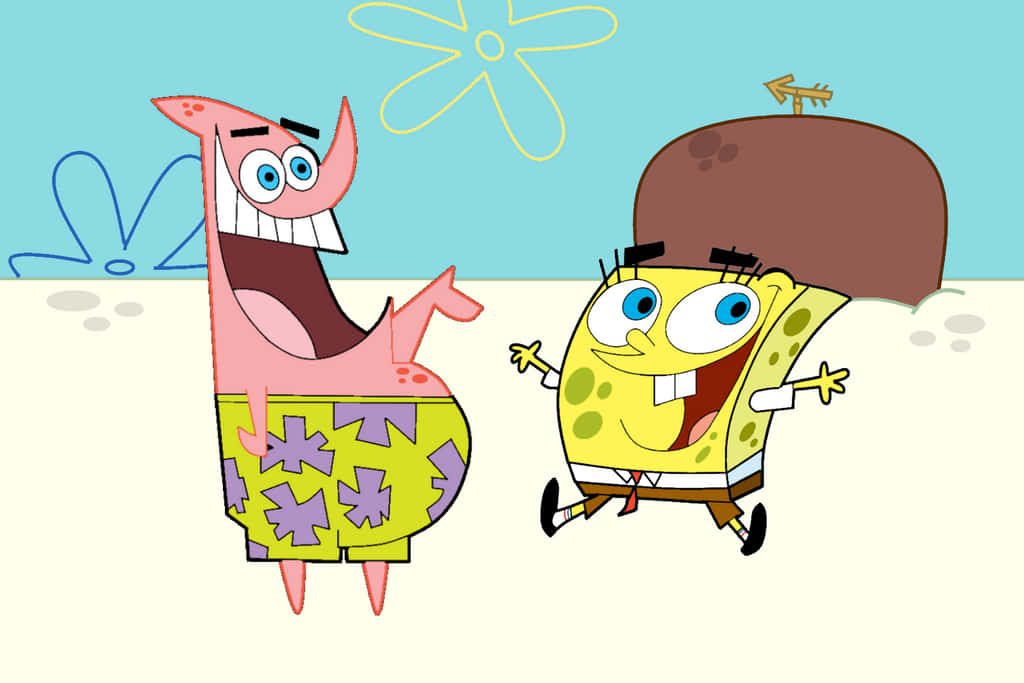 SpongeBob and Patrick in Fairly OddParents style quirky Bikini Bottom wallpaper background