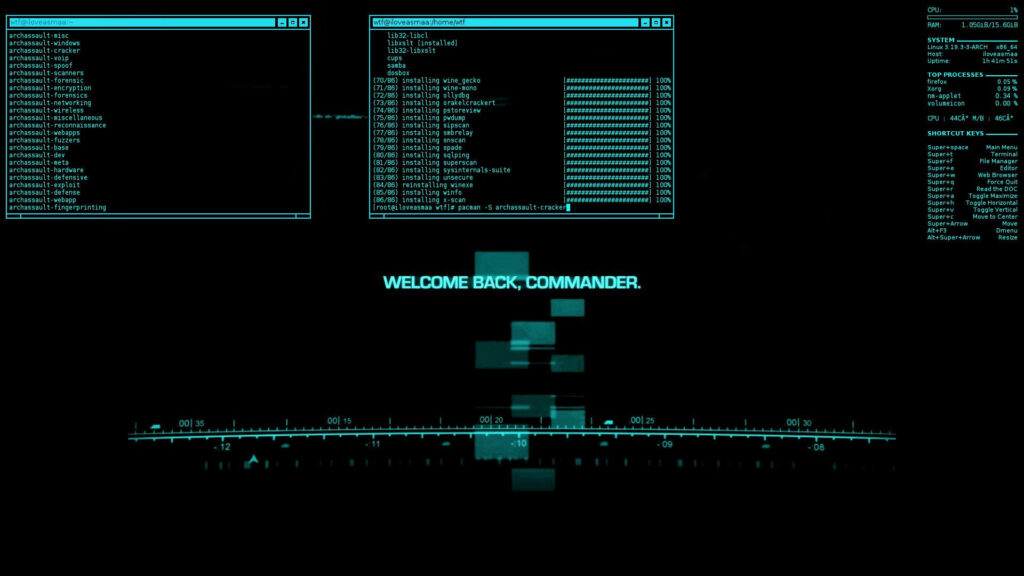 Welcome to the World of Hackers: Sneak a Peek at Ongoing Hacking Code with Commander's Welcome Message as Wallpaper!