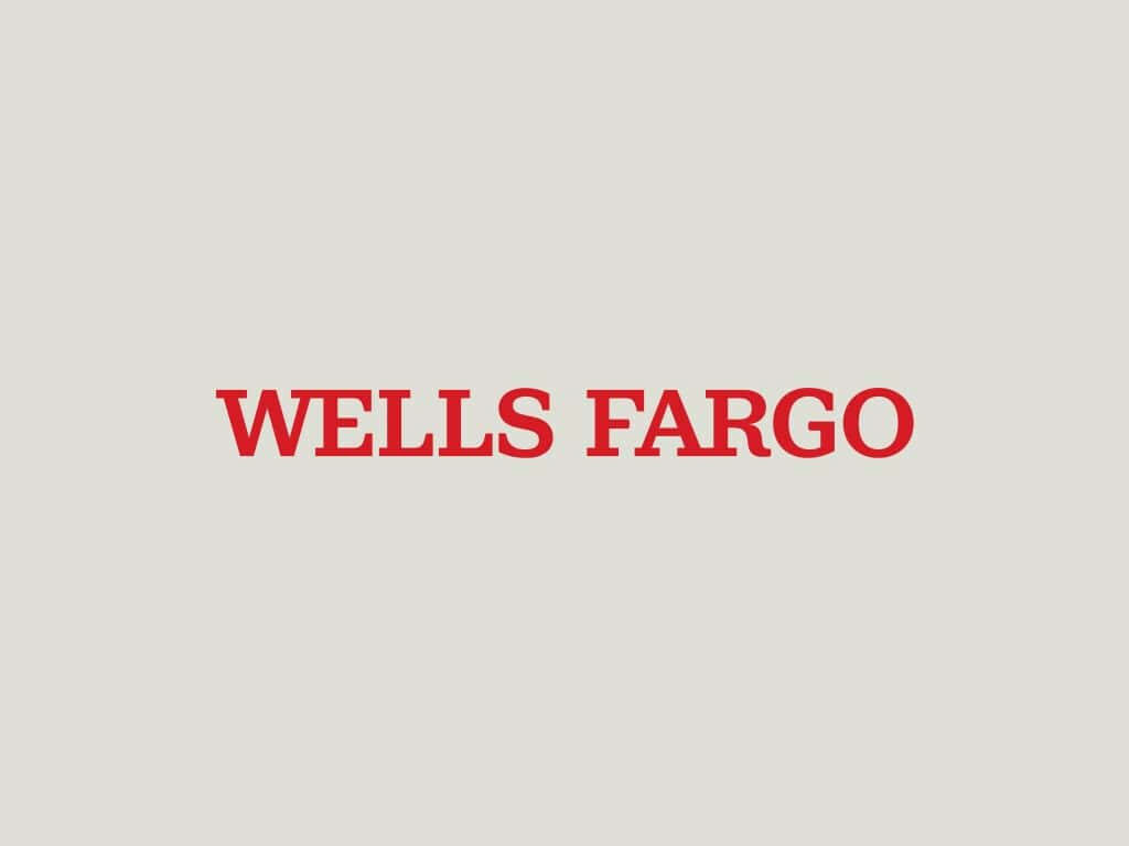 Wells Fargo Bold Text Wallpaper on Light Grey Background