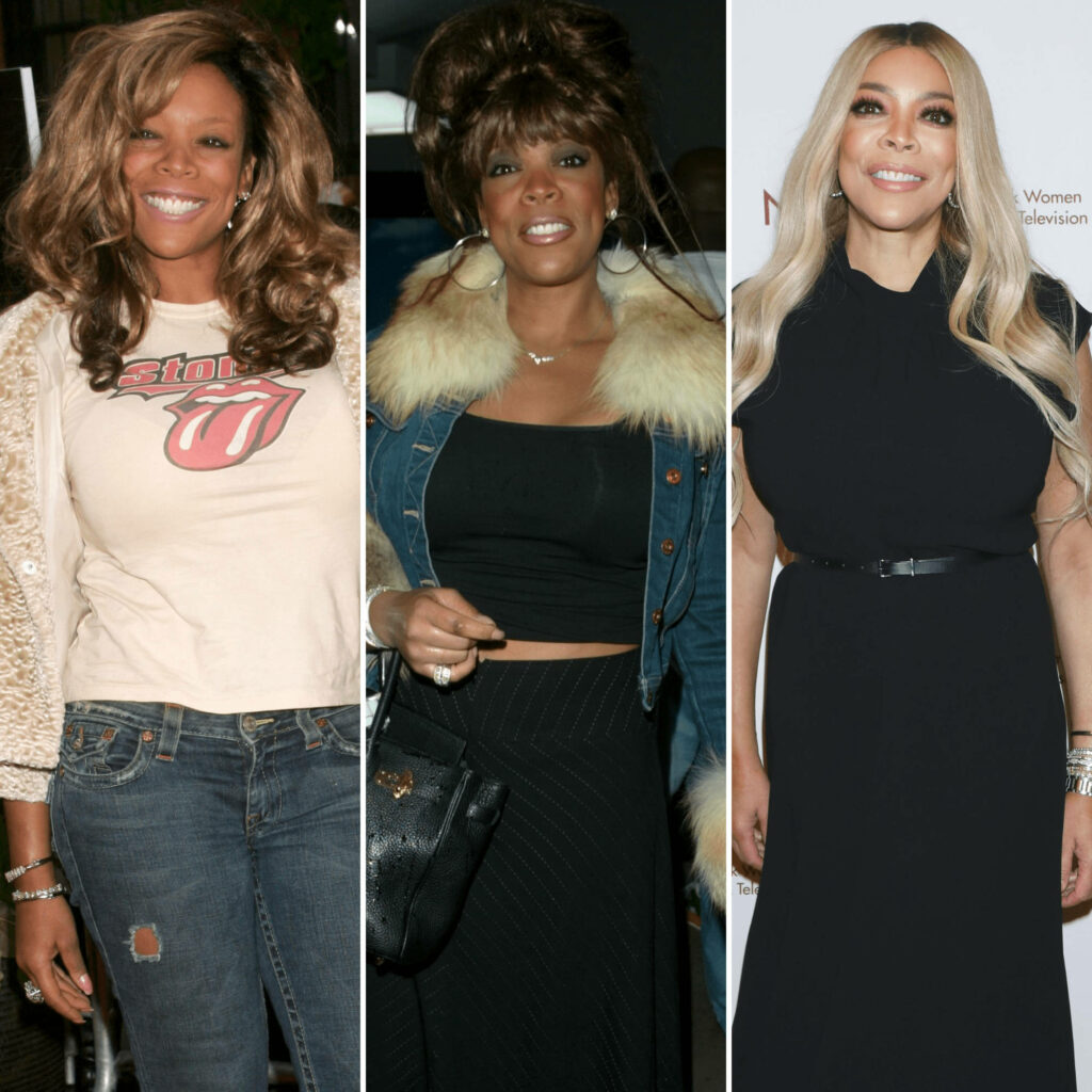 Wendy Williams fashion transformation collage wallpaper showcasing style evolution over the years