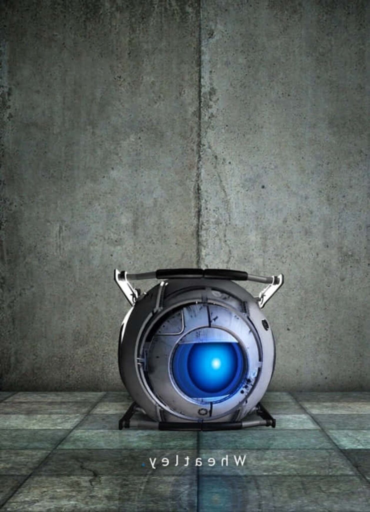 Wheatley AI Core Wallpaper - Charming Minimalist Design
