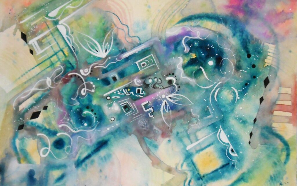 Whimsical Abstract 1680x1050 Wallpaper: Dreamy Shapes & Cosmic Colors
