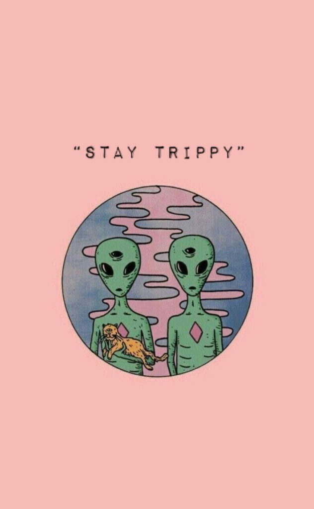 Whimsical Alien Wallpaper: Stay Trippy with Minimalist Design