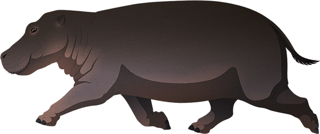Whimsical Cartoon Hippo Wallpaper: Playful Animated Background Art