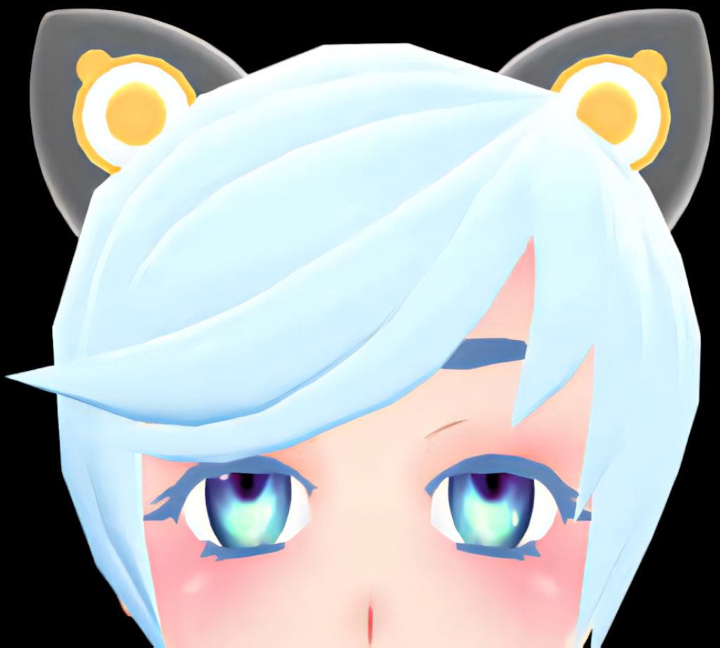 Anime Wallpaper: Blue-Haired Character with Glowing Cat Ears