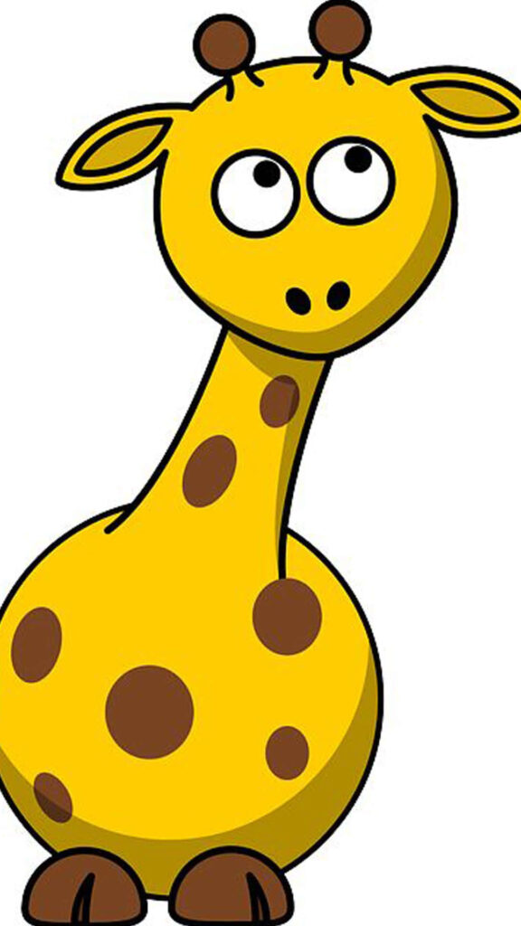 Charming Baby Giraffe Wallpaper: Bright Yellow & Playful Design