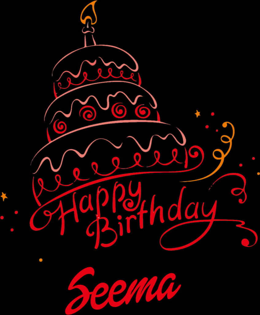 Vibrant Birthday Cake Wallpaper for Seema - Celebratory Design