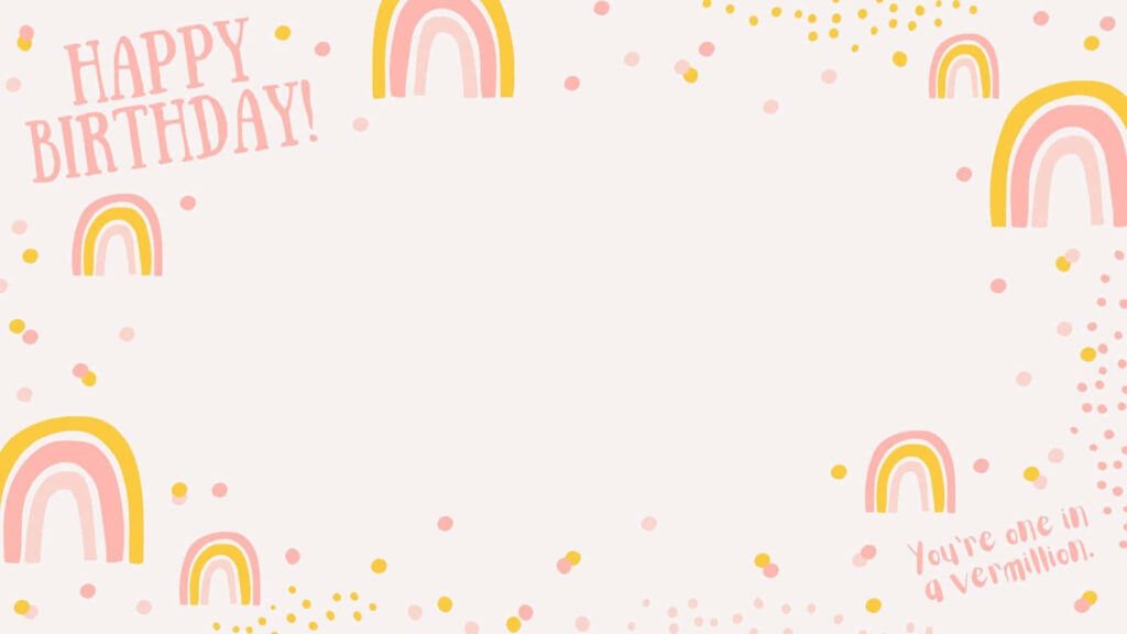 Whimsical Birthday Wallpaper with Colorful Rainbow Decorations