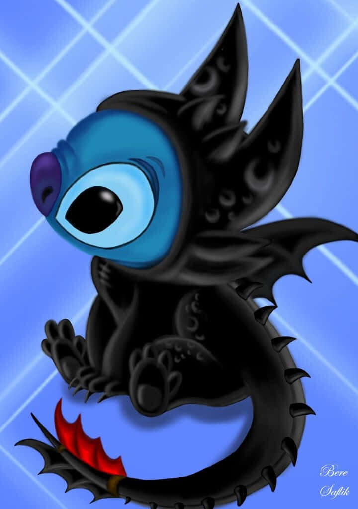 Whimsical Blue Bat Creature Wallpaper for a Fun Halloween Vibe