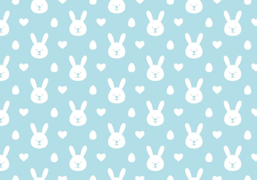 Bunny Love: Adorable Bunny and Heart Wallpaper Design