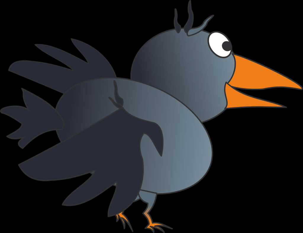 Whimsical Cartoon Crow Wallpaper: Fun & Playful Design for Screens