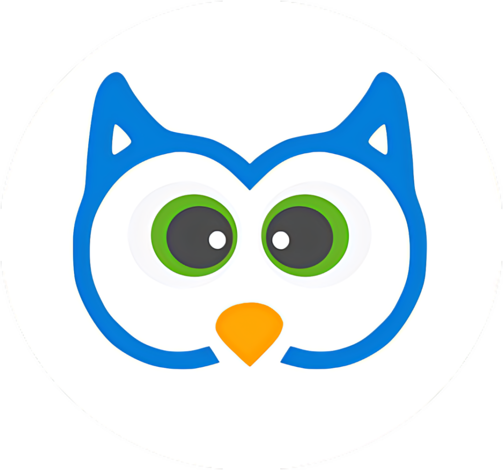 Charming Cartoon Owl Icon: Bright Eyes & Whimsical Design Wallpaper