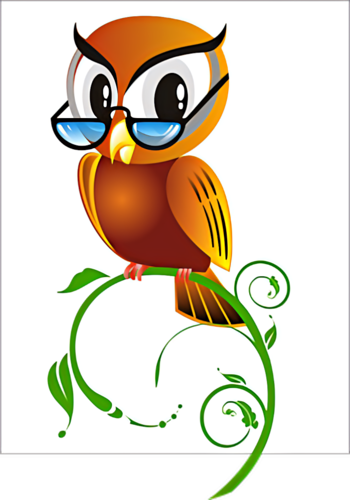 Whimsical Cartoon Owl on Green Vine - Stylish Wallpaper