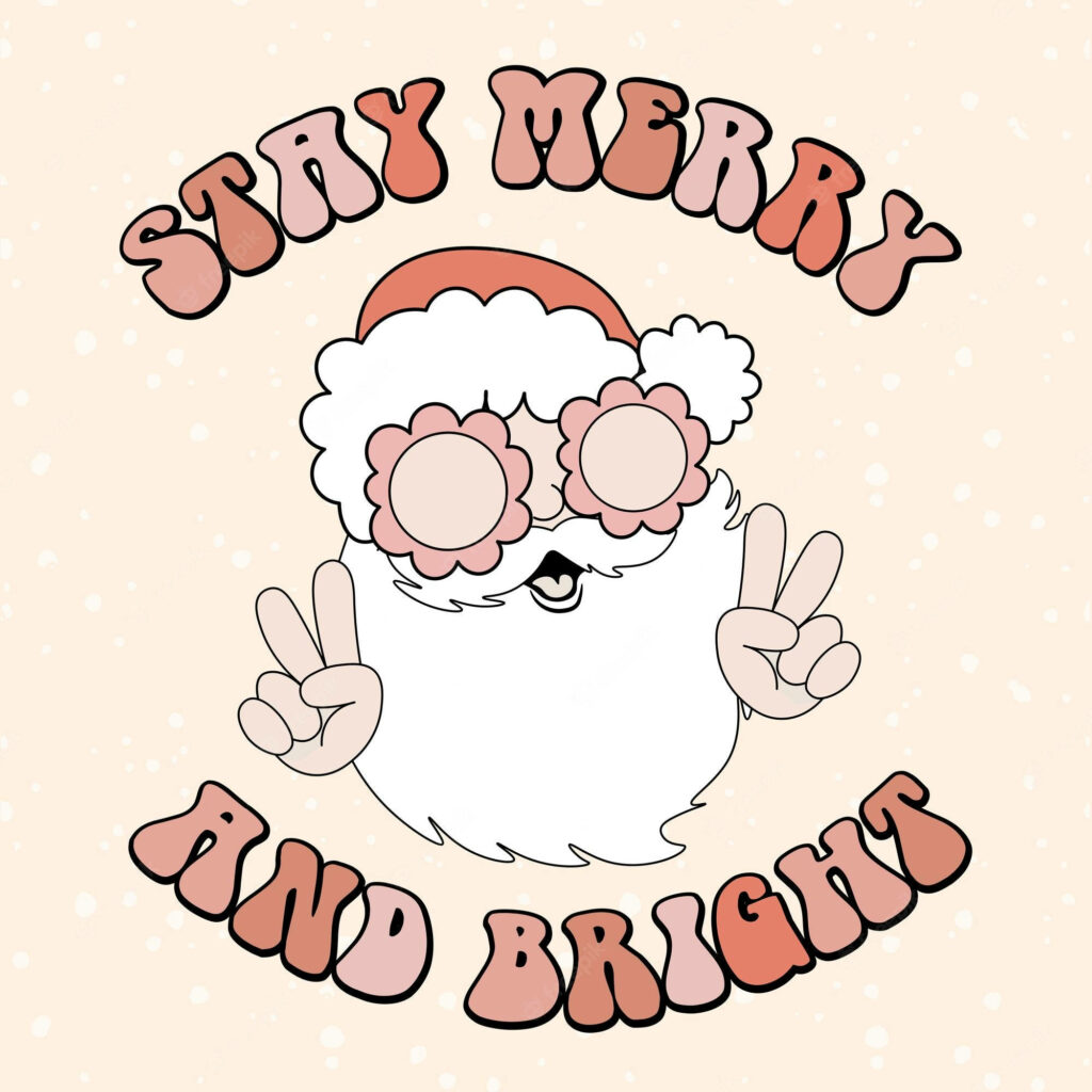 Whimsical Santa Claus Wallpaper: Stay Merry and Bright Design