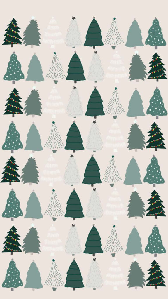 Whimsical Christmas Tree Wallpaper: Festive Holiday Background Decor