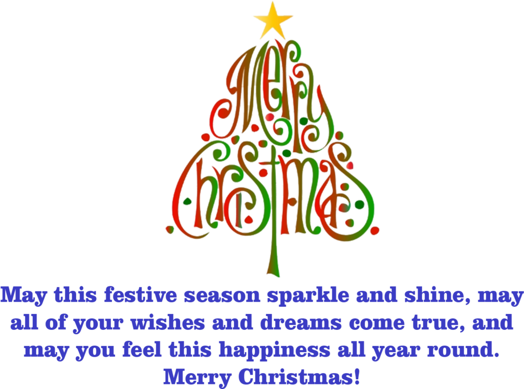 Whimsical Christmas Tree Wallpaper with Merry Christmas Message