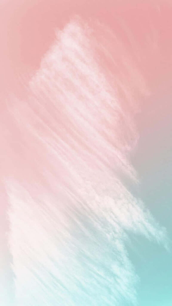 A Mesmerizing Pastel Peach Dream: Captivating Mobile HD Wallpaper Featuring a Serene Pastel Pink and Turquoise Abstract Background with Delicate Clouds