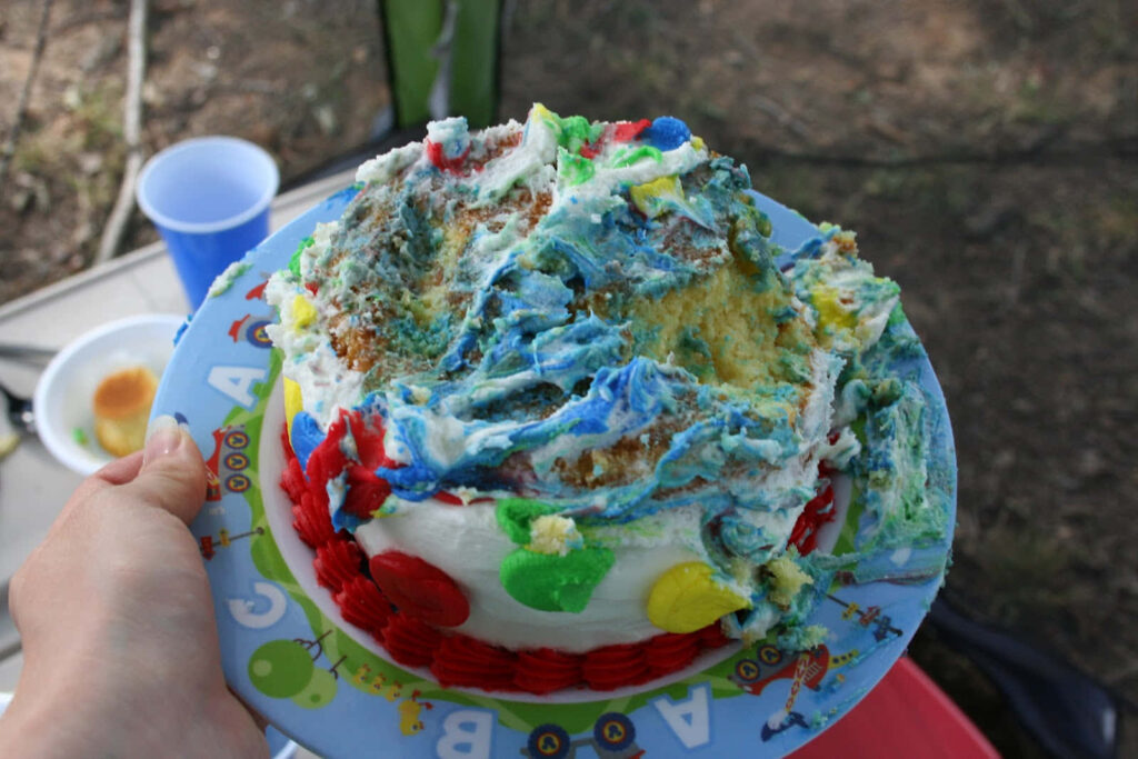Whimsical Colorful Cake: Unique Artistic Dessert Design Background Wallpaper