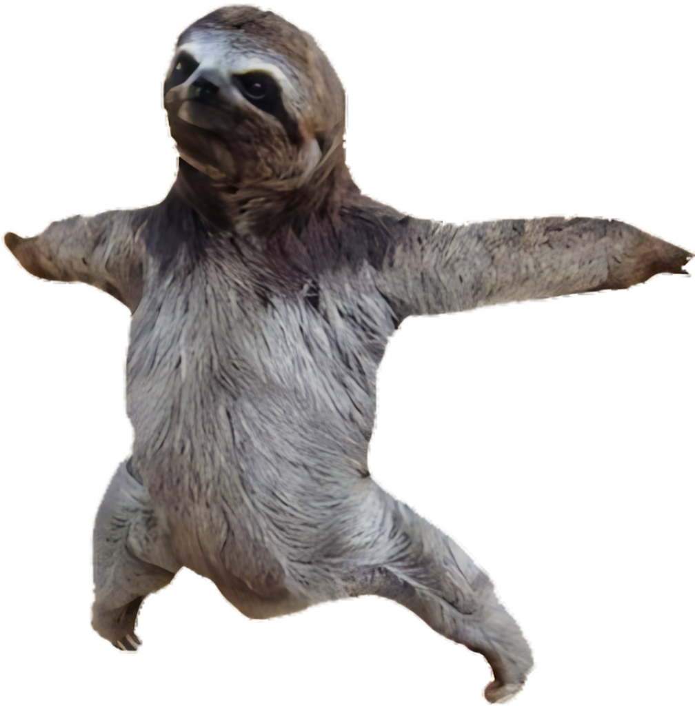 Whimsical Dancing Sloth Wallpaper with Transparent Background