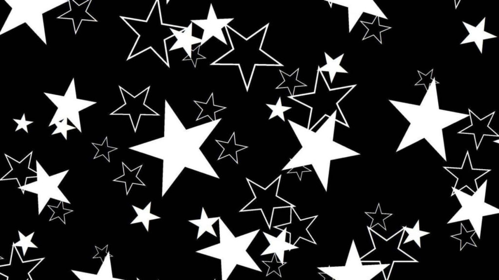 Whimsical Celestial Wallpaper: Dark Background with White Stars