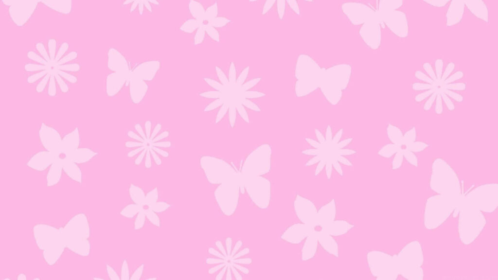 Whimsical Delights: A Playful Medley of Girly Icons in a Charming Pink Wallpaper
