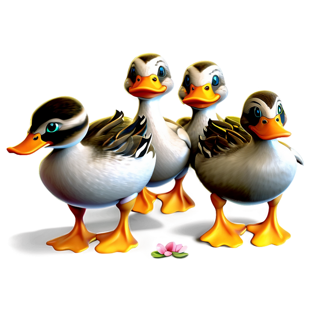 Charming Cartoon Duck Family Wallpaper Against Warm Background