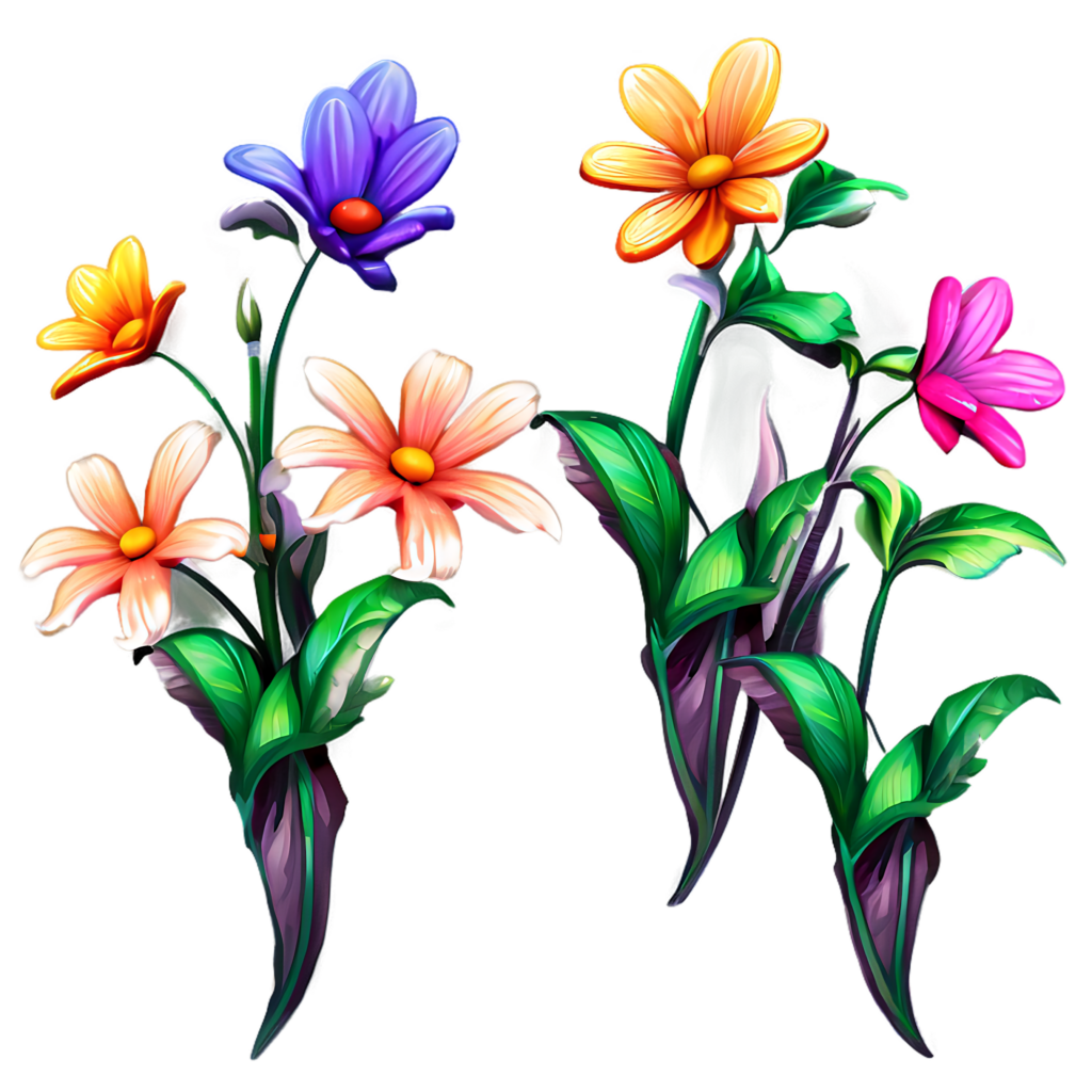 Whimsical Fantasy Flower Wallpaper: Vibrant Colorful Floral Design