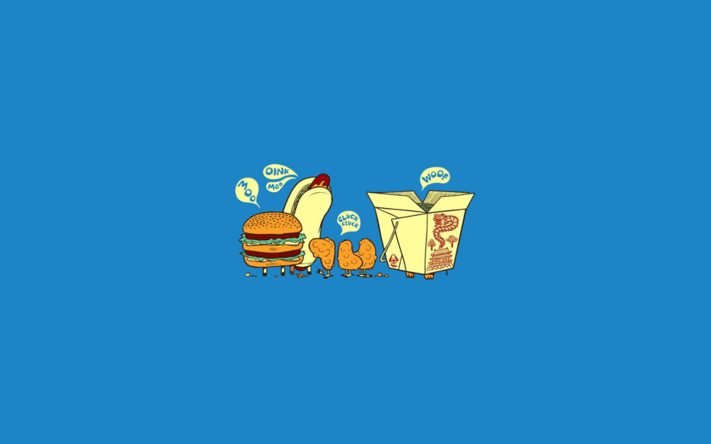 Whimsical Fast-Food Characters Wallpaper: Fun Animated Food Design