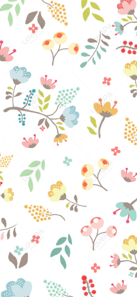 Whimsical Colorful Flower Wallpaper: Playful Floral Design Background