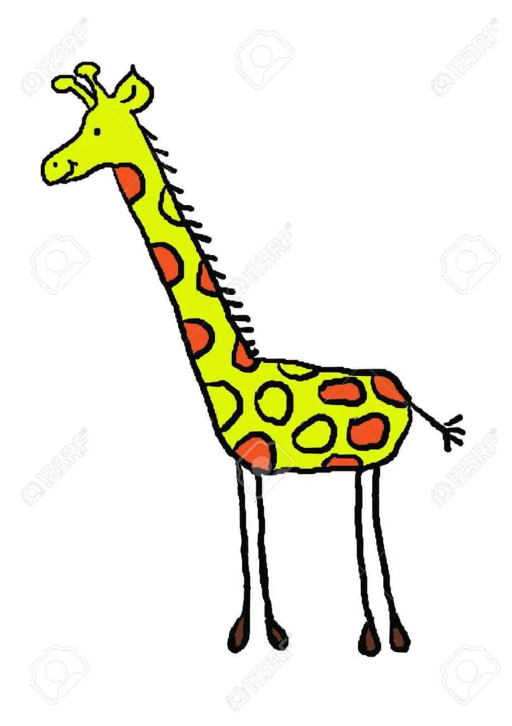 Whimsical Childlike Giraffe Wallpaper: Colorful & Playful Design
