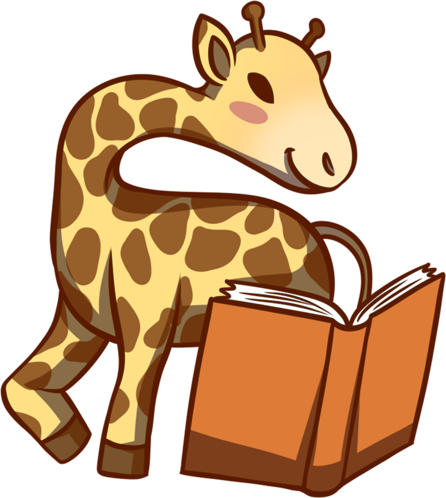 Playful Giraffe Reading Wallpaper: Perfect for Animal Lovers