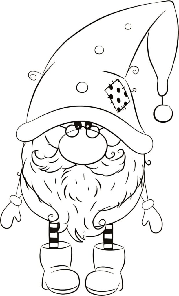 Whimsical Gnome Holiday Wallpaper for Creative Coloring Fun