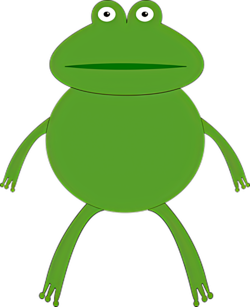 Whimsical Green Cartoon Frog Wallpaper with Transparent Background