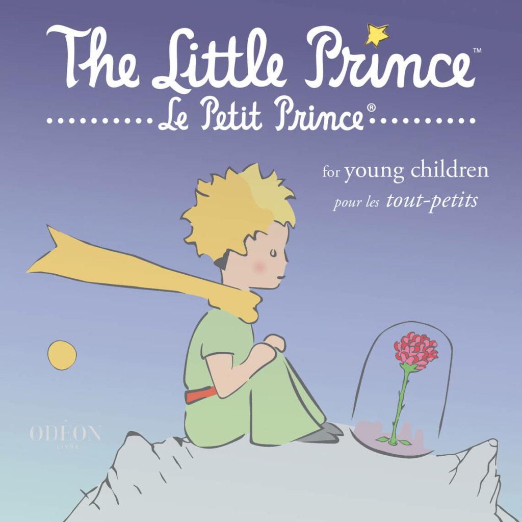 Whimsical Little Prince Wallpaper with Rose on Dreamy Pastel Sky