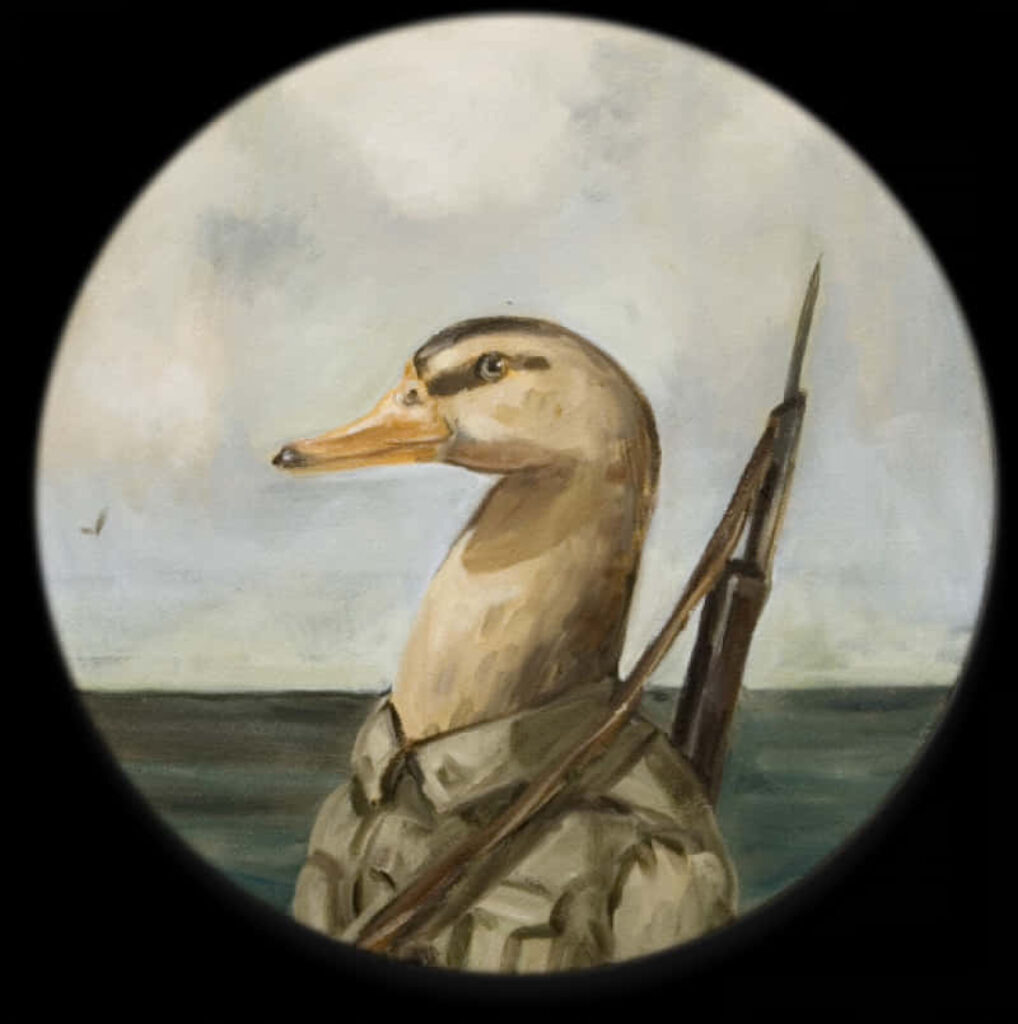 Whimsical Military Duck Wallpaper: Humor Meets Artistry in Design