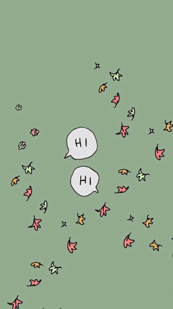 Whimsical Minimalist Wallpaper: Light Green with Hand-Drawn Elements