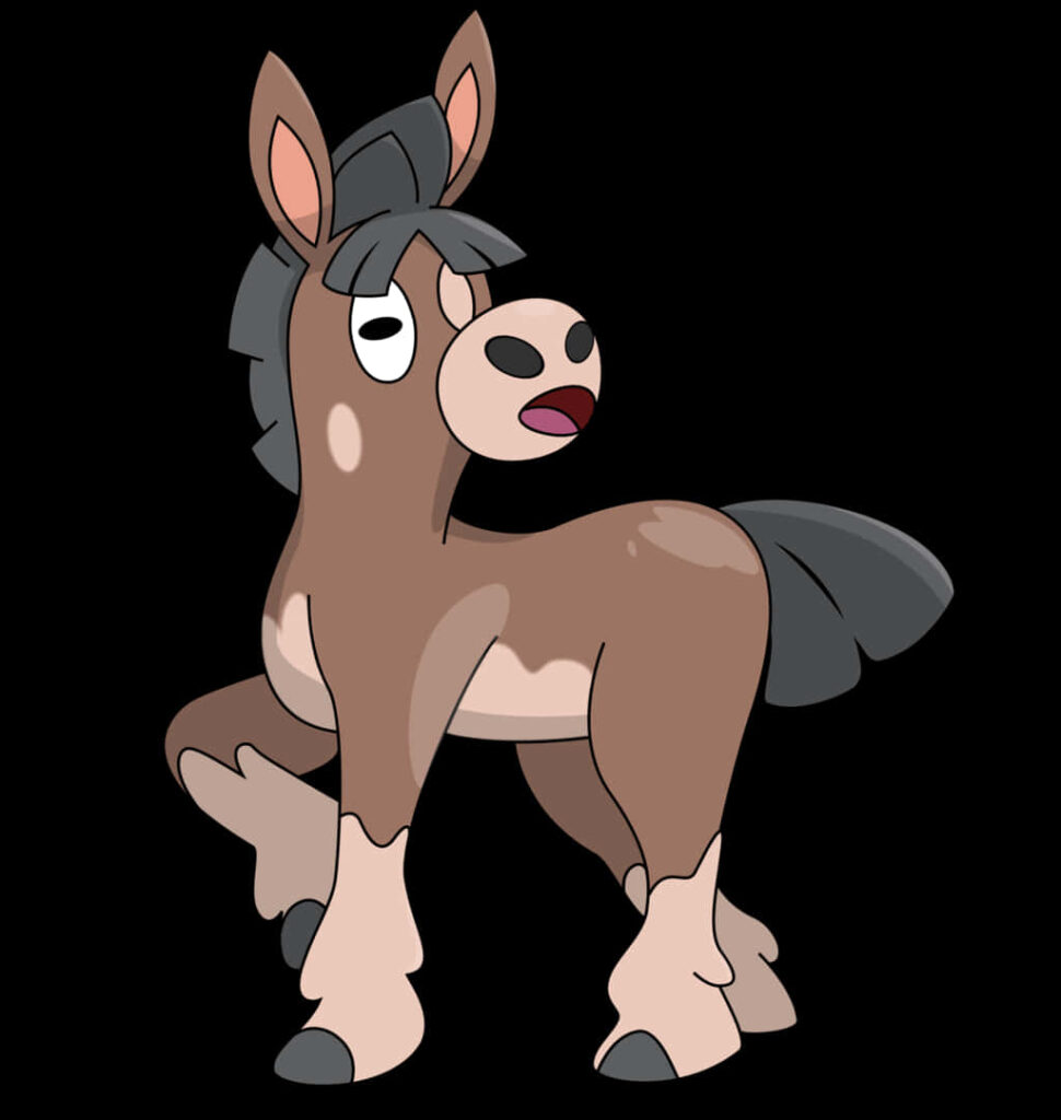 Whimsical Mudbray Pokémon Wallpaper on Black Background