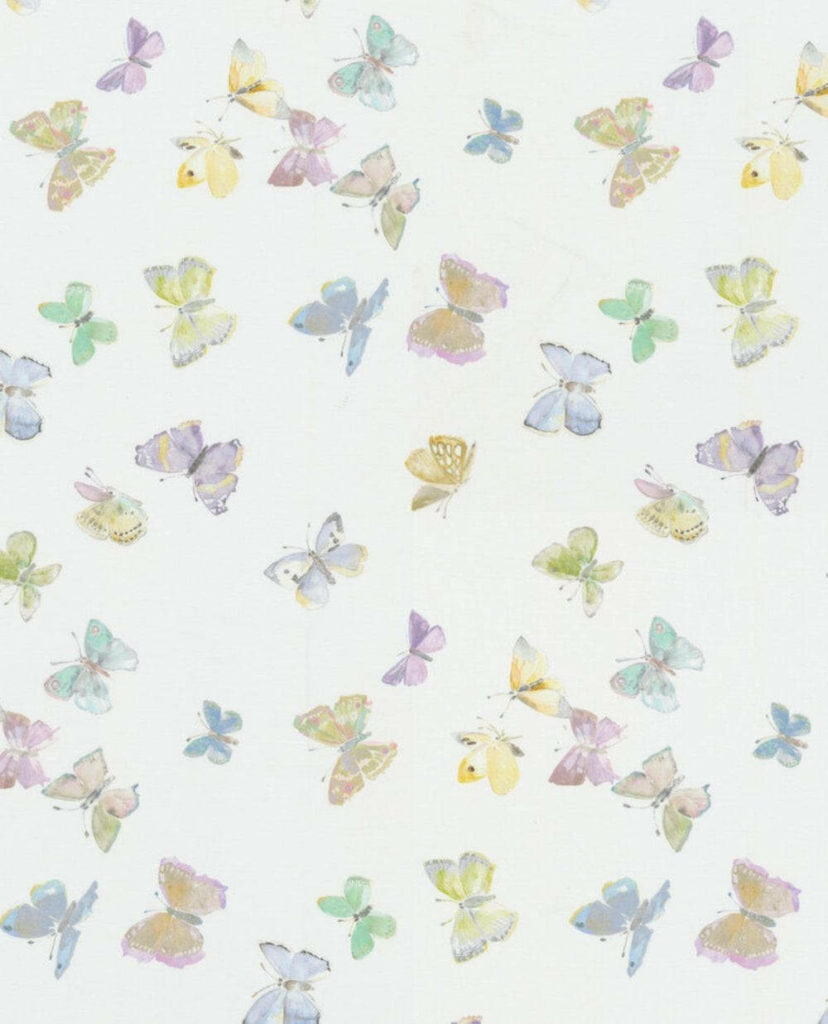 Pastel Butterfly Wallpaper: Delicate Soft White Background Design