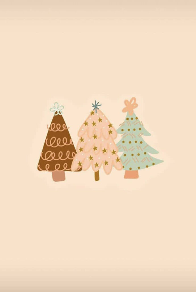 Charming Pastel Christmas Trees Wallpaper for the Holiday Season